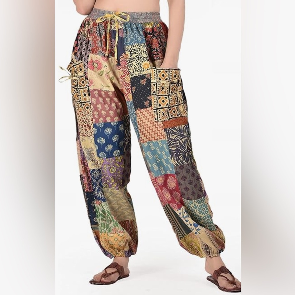 HIPPIE FOREVER NWT Patchwork Bohemian Pants.  FREE SIZE & STRETCH